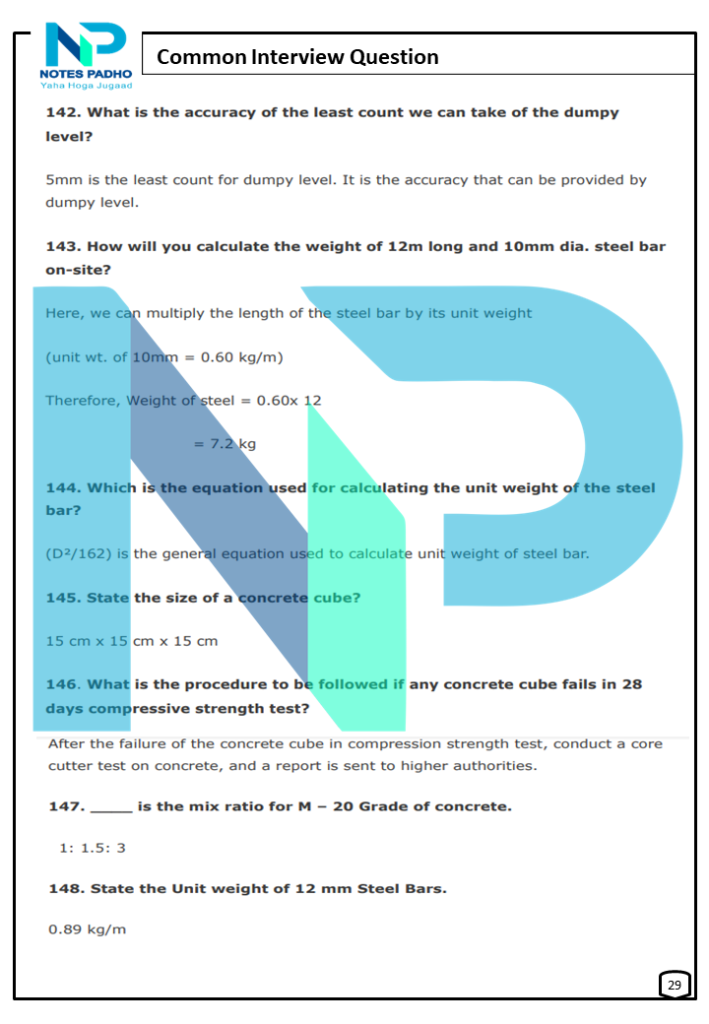 Civil Engineering Interview Questions E-Book | Job Preparation Guide ...